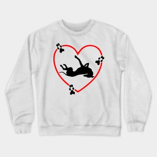 Roaching Greyhound Red Love Heart Crewneck Sweatshirt